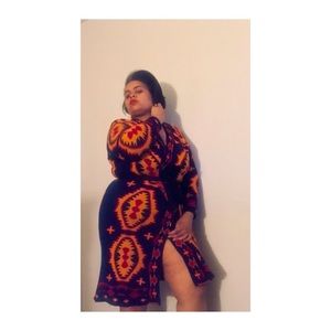 Boohoo long sleeve heavy knit duster sweater -Size L